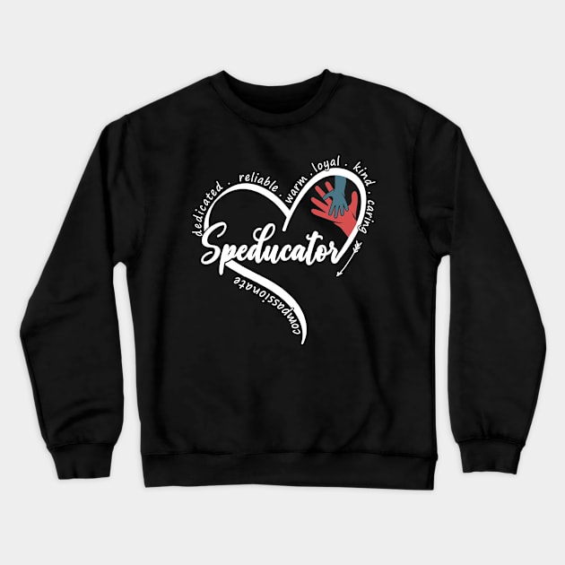 Speducator Heart Special Education Teacher Crewneck Sweatshirt by mohazain